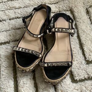 Christian Louboutin Black Espadrilles with Studded Detailing